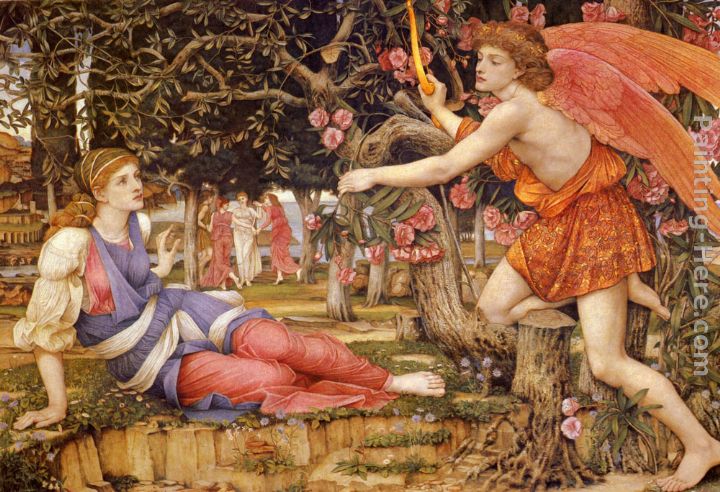 Love and the Maiden painting - John Roddam Spencer Stanhope Love and the Maiden art painting